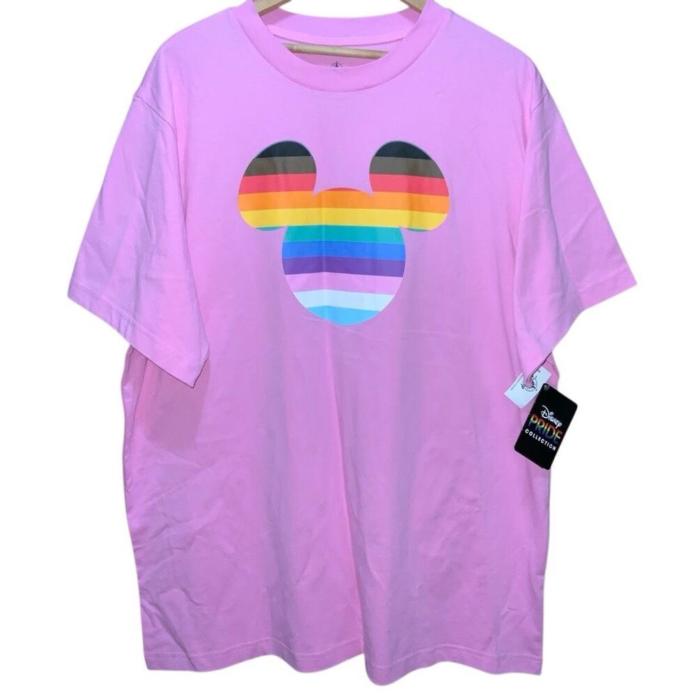 Disney Mickey Mouse pride shirt pink rainbow size XL
